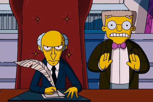 Burns e Smithers - quase um casal gay em Os Simpsons