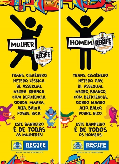 Prefeitura do Recife faz campanha pelo fim da discriminação a LGBT nos banheiros