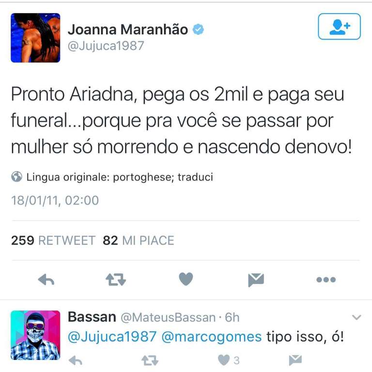 Joana Maranhão pede desculpas por comentário contra Ariadna